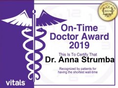 2019 Strumba On-Time Physician Award by Vitals